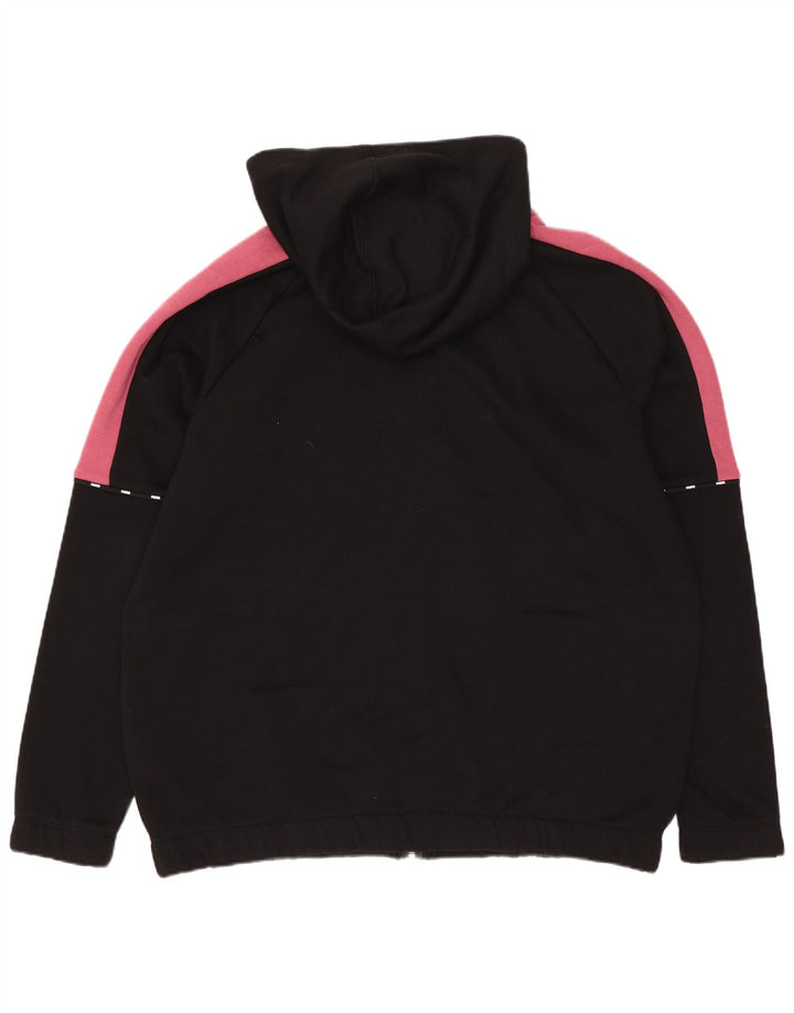 Puma Sudadera con capucha y cremallera para mujer UK 44 Mediana Negro Colorblock Algodón