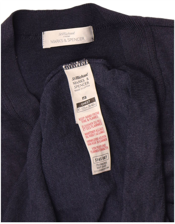 Marks & Spencer Suéter tipo cárdigan para mujer EU 38/40 Lana azul marino medio