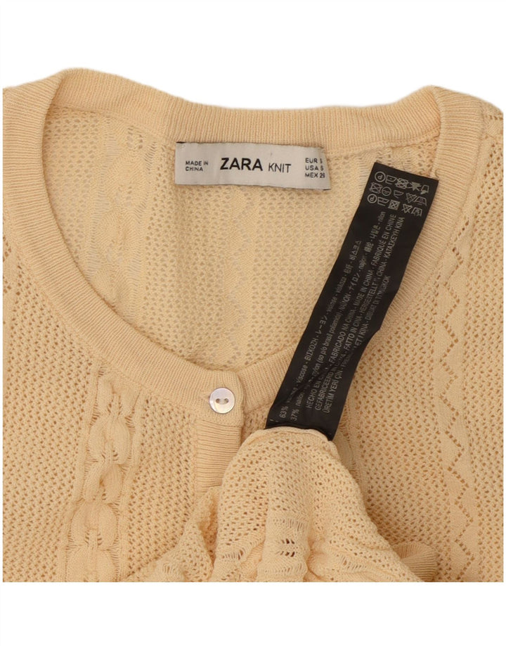 Zara Mujer Jersey con Cuello en V Jersey UK 8 Small Viscosa Beige