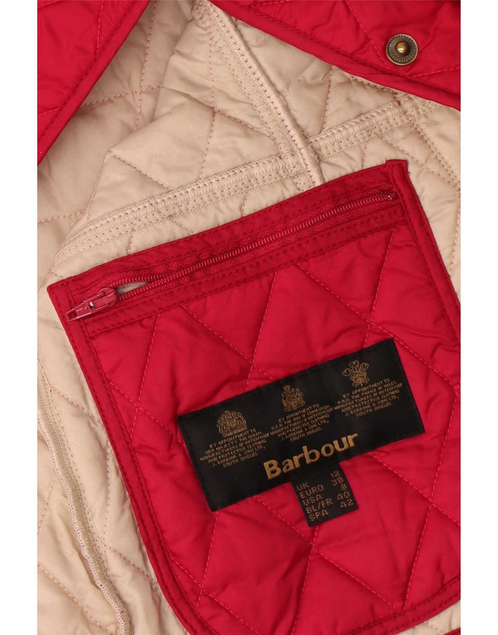 Barbour Chaqueta Acolchada Para Mujer UK 12 Mediana Poliamida Roja