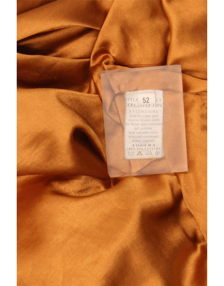 Vintage hombres ante bomber chaqueta IT 52 XL cuero marrón