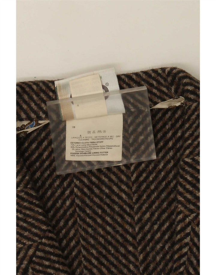 Ciao Chaqueta tipo blazer de 2 botones para hombre EU 50 Large Brown Herringbone Wool