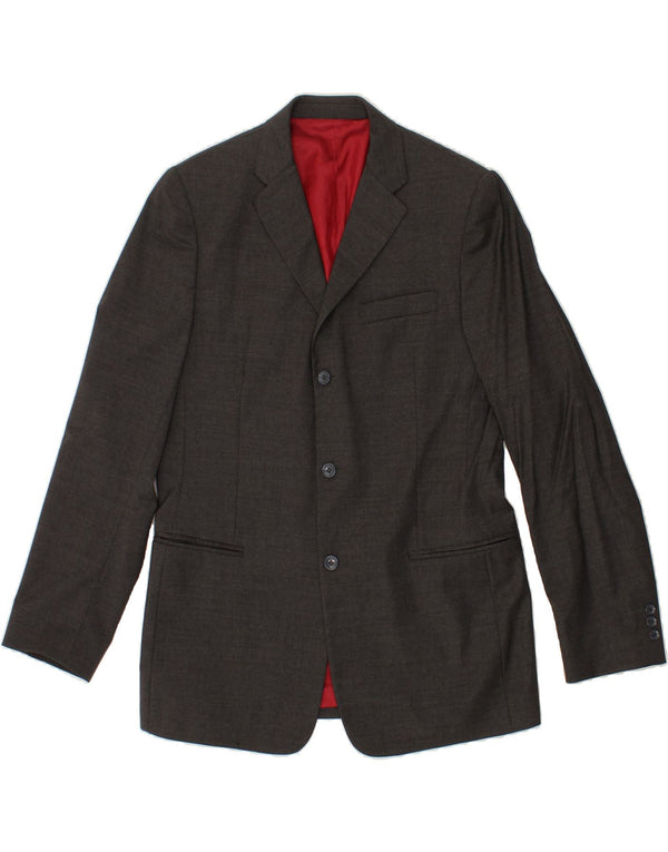 DOLCE & GABBANA Traje de 2 piezas con 3 botones para hombre UK 40 Large W36 L34 Lana gris