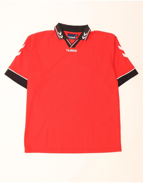 Hummel Polo gráfico para hombre 2XL Poliéster con bloques de color rojo