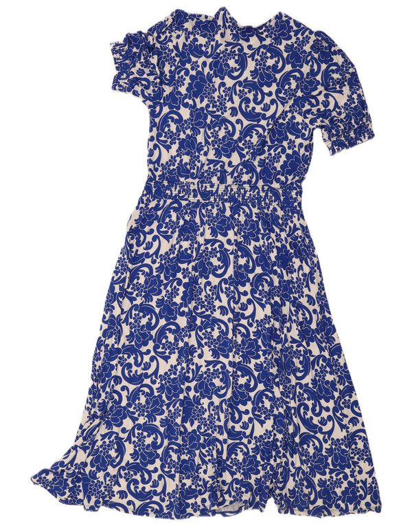 Boden Womens Tiered Dress UK 18 XL Blue Paisley Viscose