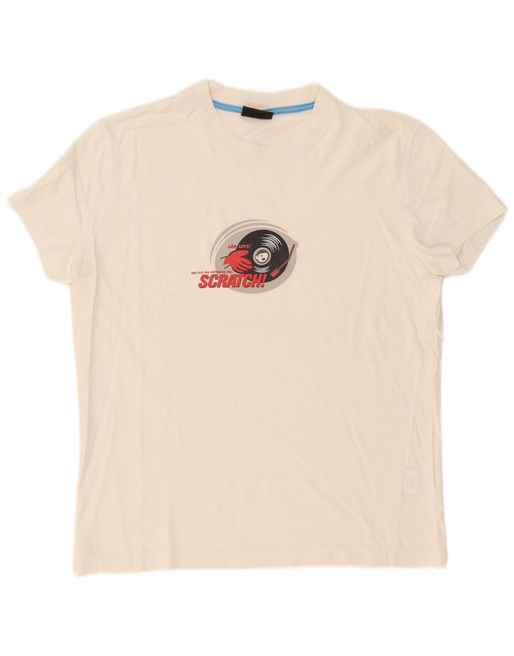 Lee Camiseta gráfica para mujer Top UK 46 Large White Cotton
