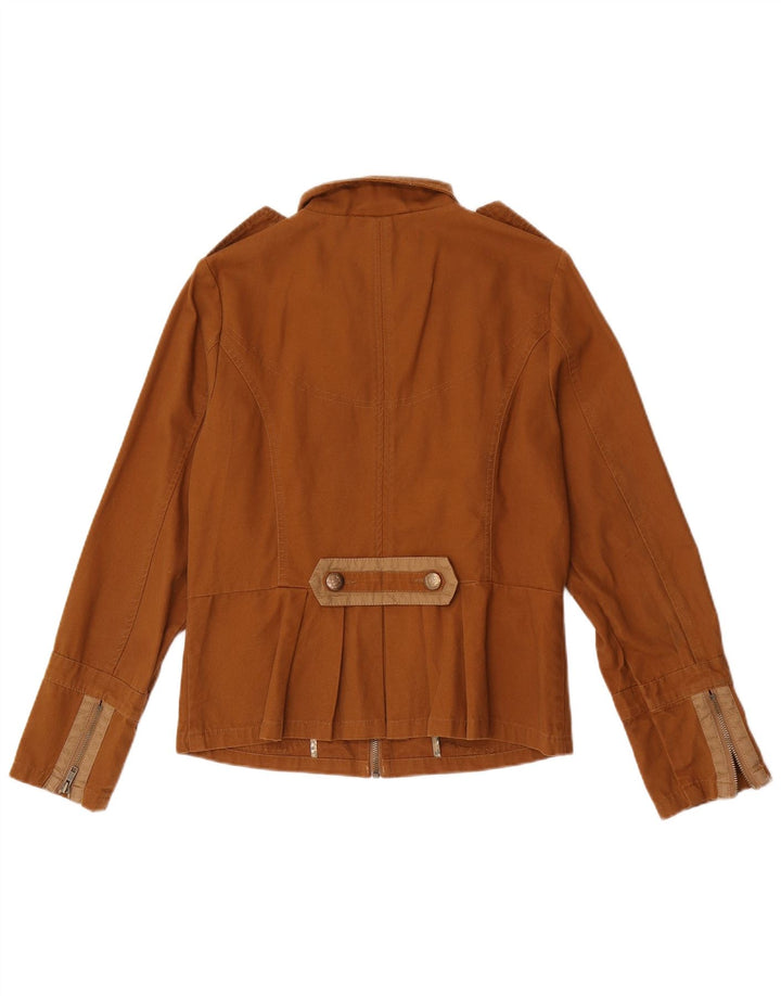 Marks & Spencer Chaqueta militar para mujer UK 12 Algodón marrón medio