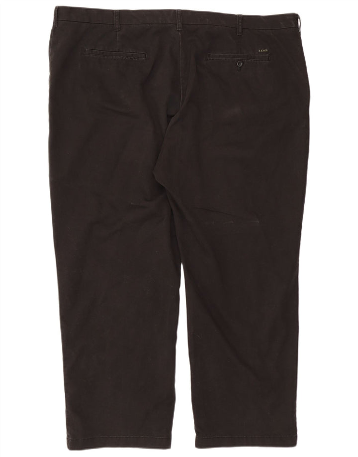 Pantalón chino recto Izod para hombre W48 L30 Algodón negro