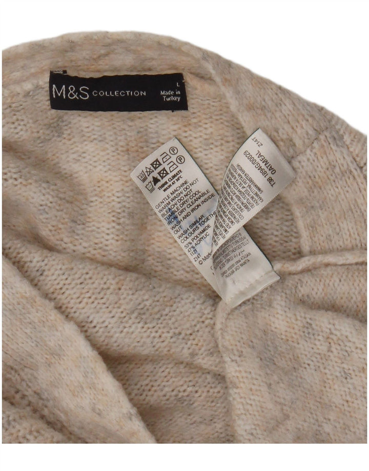 Marks & Spencer Suéter tipo cárdigan extragrande para mujer UK 46 Large Beige