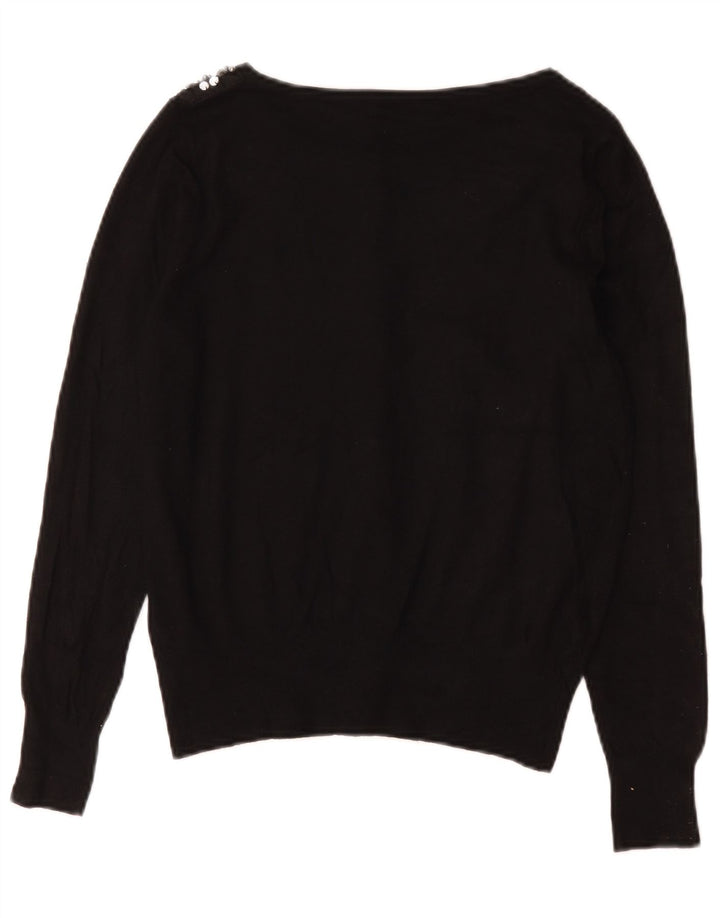 Marks & Spencer - Cárdigan para mujer, talla 40, algodón negro mediano