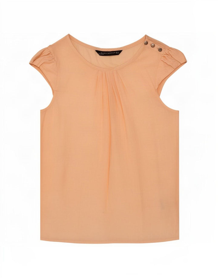 Zara Mujer Blusa Top UK 8 Small Rosa