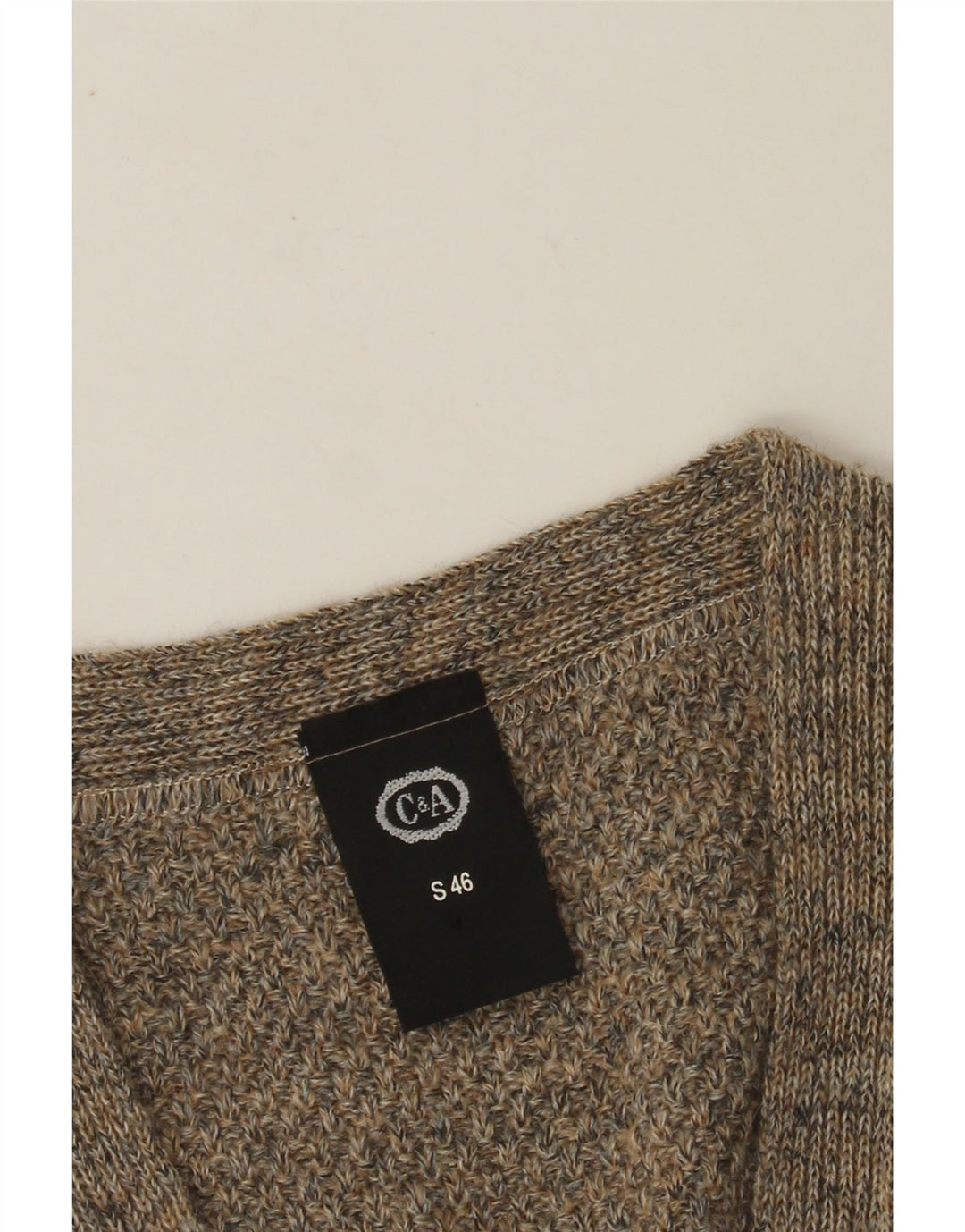 C&A Suéter tipo cárdigan sin mangas para hombre, holgado, IT 46, acrílico gris pequeño