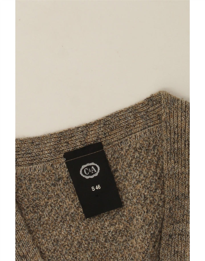 C&A Suéter tipo cárdigan sin mangas para hombre, holgado, IT 46, acrílico gris pequeño