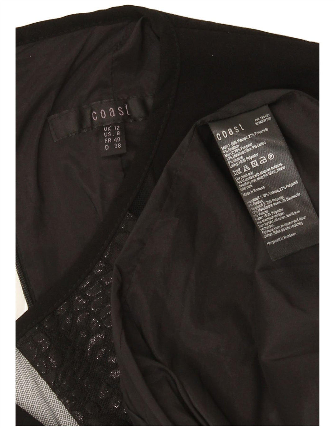 Vestido tubo para mujer Coast UK 42 Viscosa negra mediana