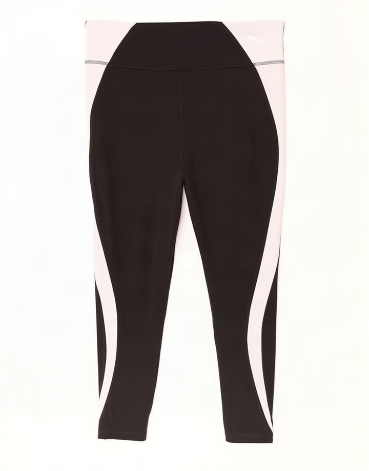 Puma Leggings cortos para mujer UK 46 Grande Negro Colorblock Poliéster
