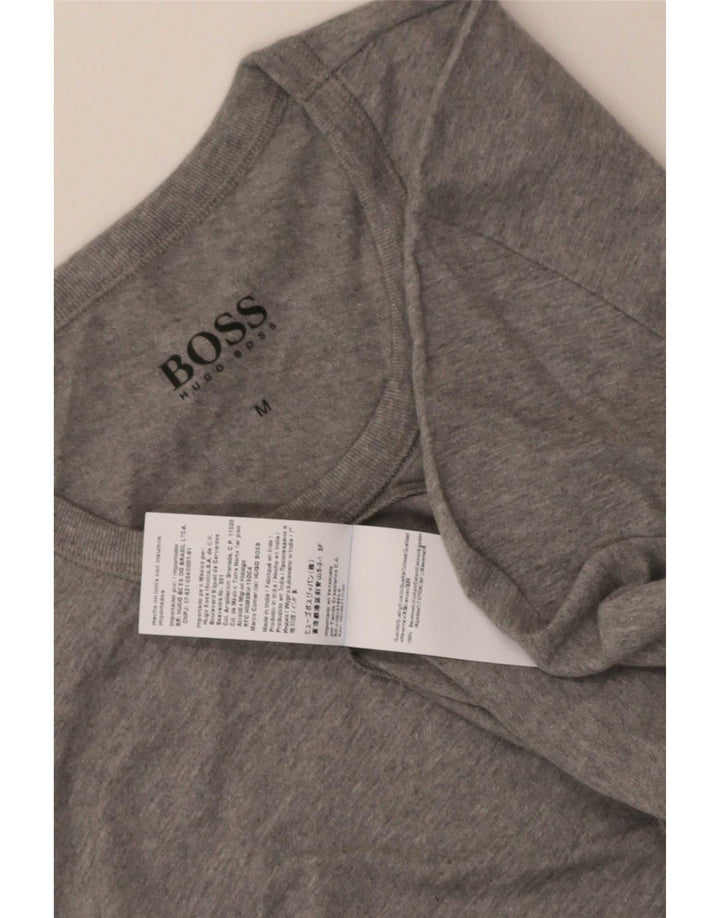 Camiseta Hugo Boss Hombre Top Algodón Gris Medio