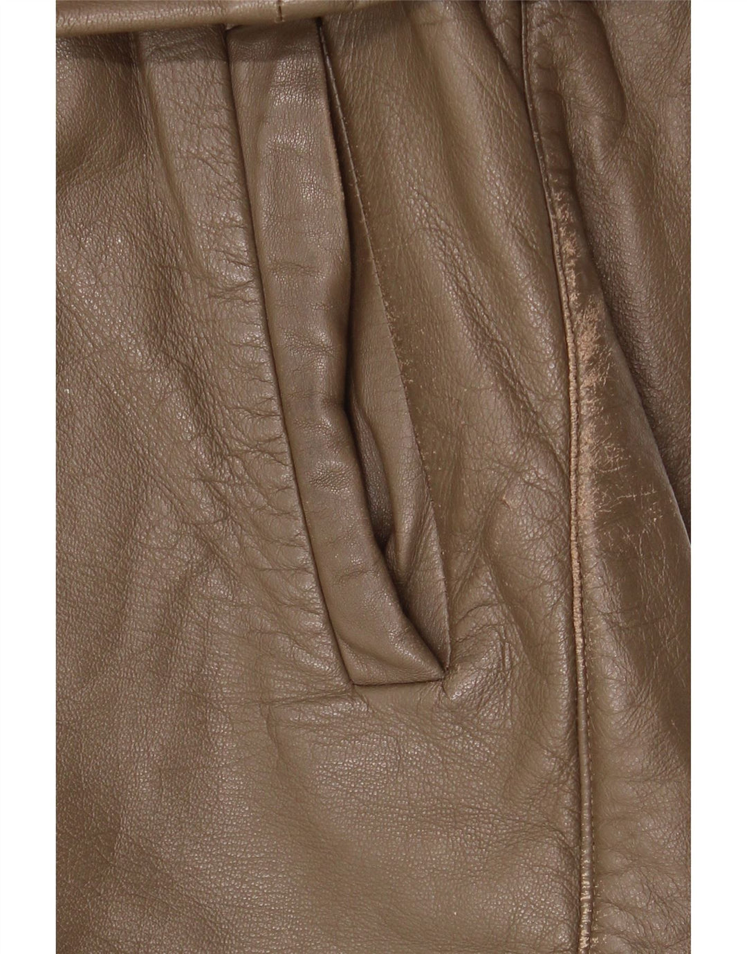 Chaqueta de cuero vintage para hombre IT 52 XL cuero marrón