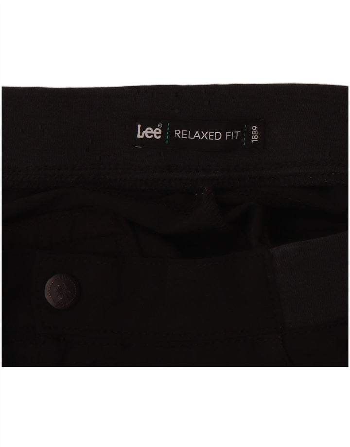 LEE Pantalones capri cargo de ajuste relajado para mujer US 14 XL W34 L20 Negro