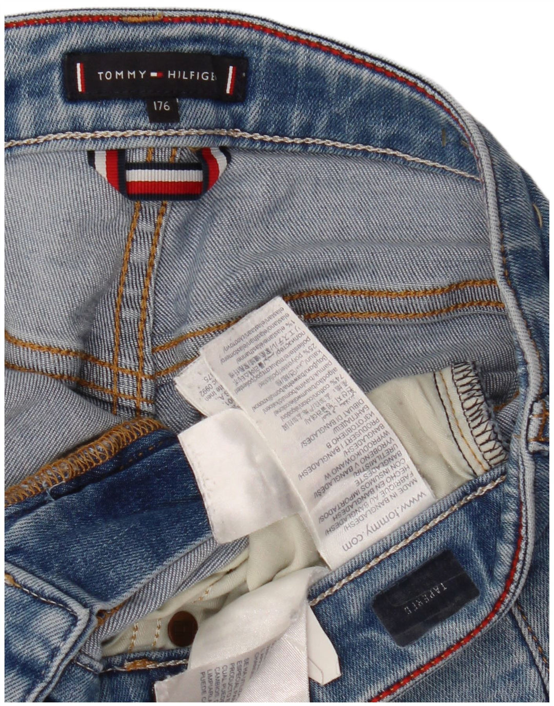 TOMMY HILFIGER Shorts vaqueros cónicos para niña 15-16 años W30 Algodón azul