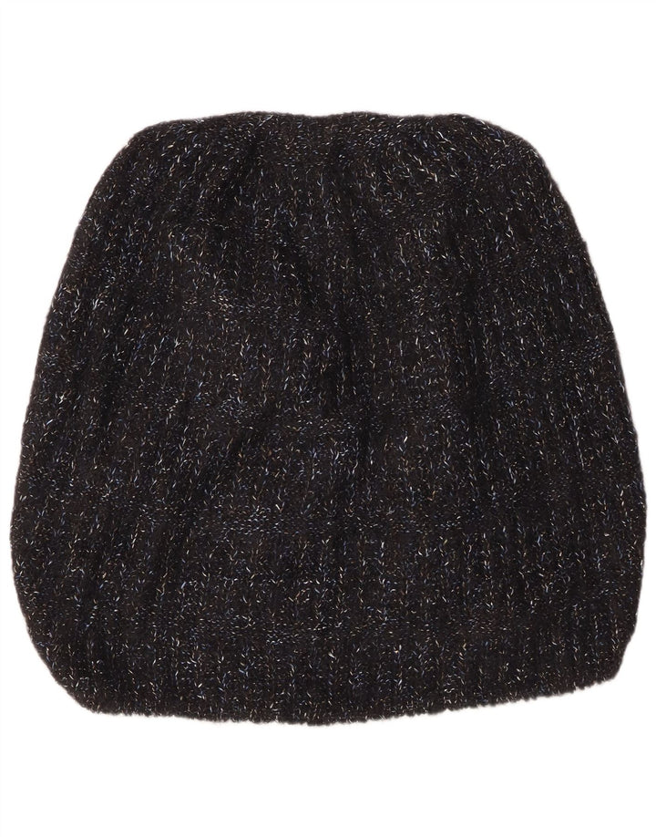 VINTAGE Mujer Poncho Cardigan Suéter Un Tamaño Negro Flecked