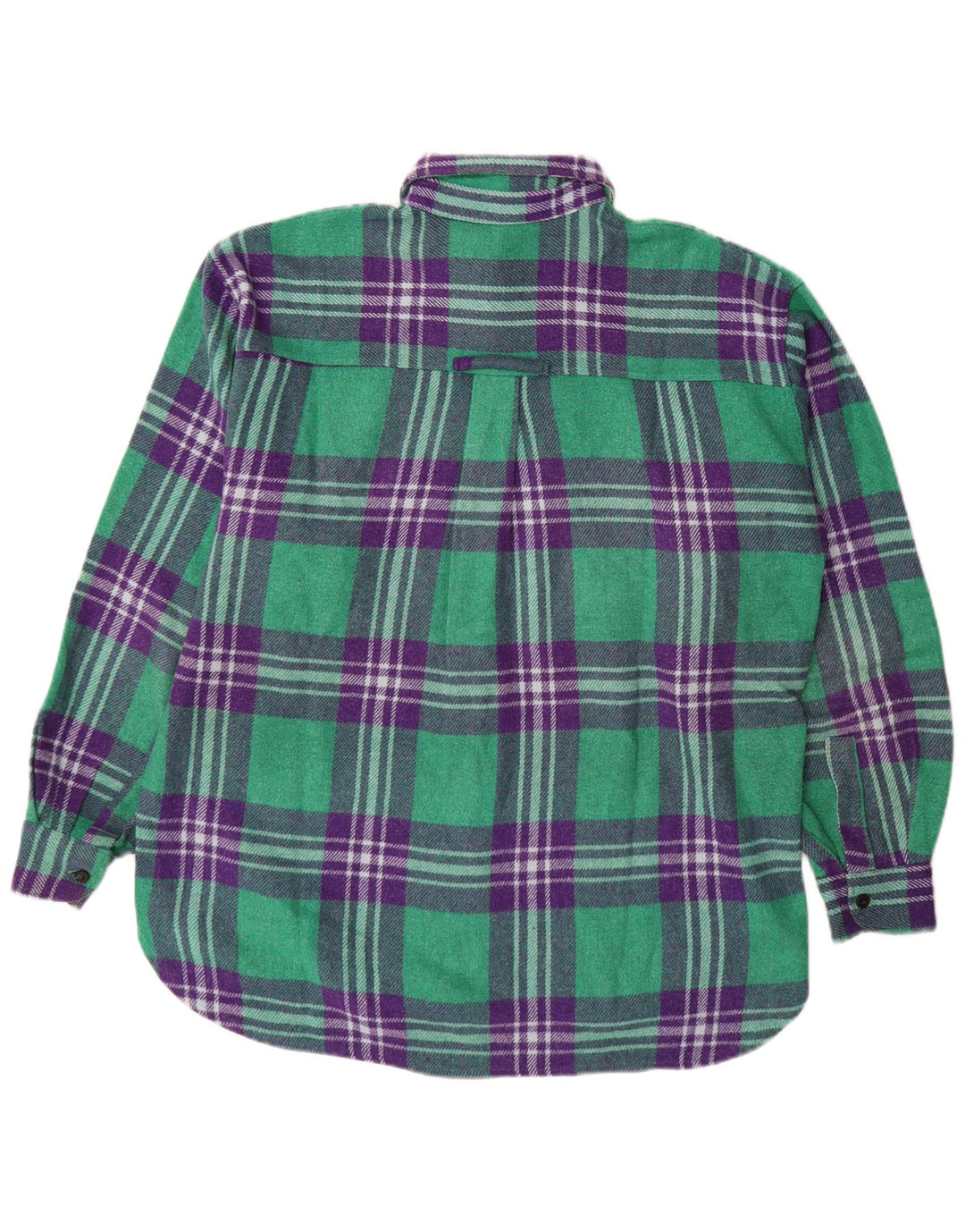 CONTE OF FLORENCE Camisa de franela para hombre Lana a cuadros verde medio