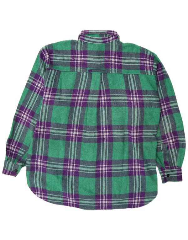 CONTE OF FLORENCE Camisa de franela para hombre Lana a cuadros verde medio