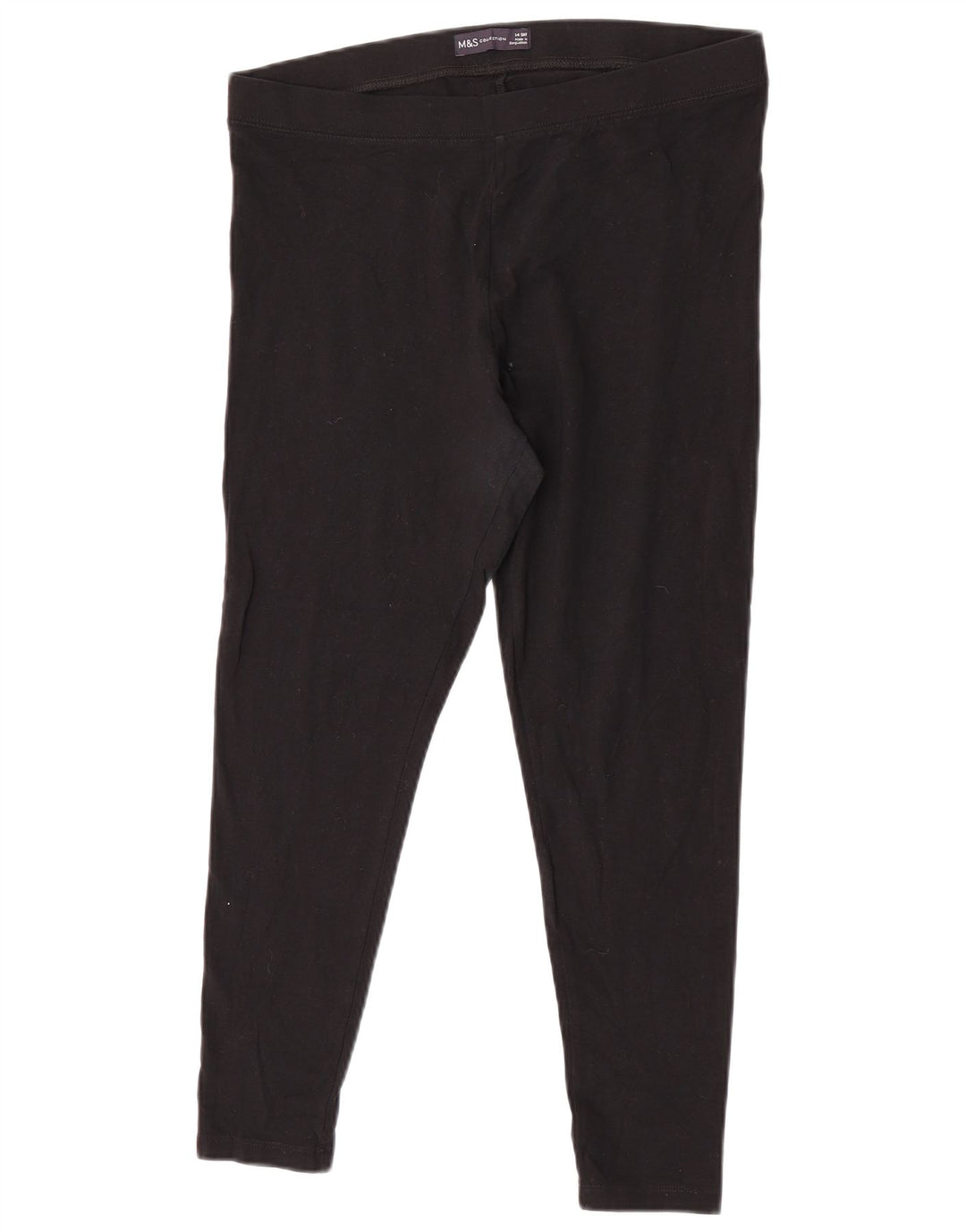 MARKS & SPENCER Leggings para mujer Reino Unido 44 Grande Algodón negro
