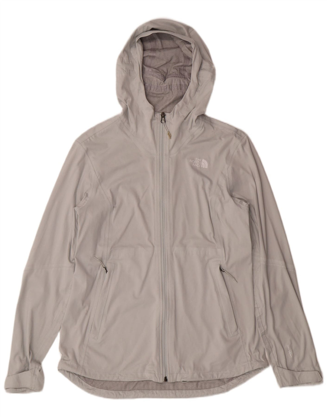 THE NORTH FACE Chaqueta impermeable con capucha para mujer UK 44 Poliéster gris grande