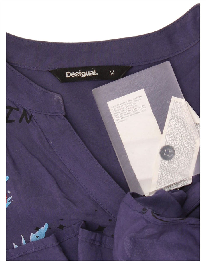Desigual - Jersey para mujer, talla 40, talla mediana, viscosa floral, color azul marino