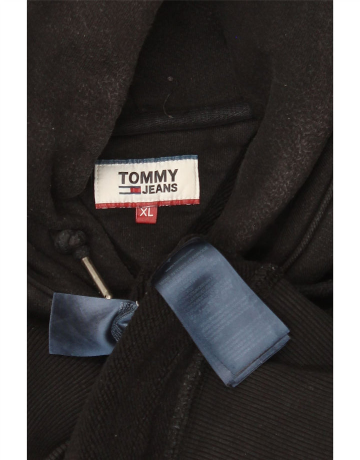 TOMMY HILFIGER Sudadera con capucha para hombre XL Negro Algodón