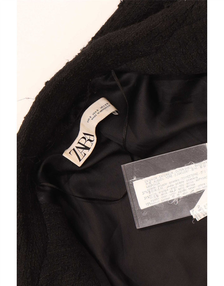 Zara Chaqueta tipo blazer con doble botonadura para hombre UK 36 Small Poliéster moteado negro