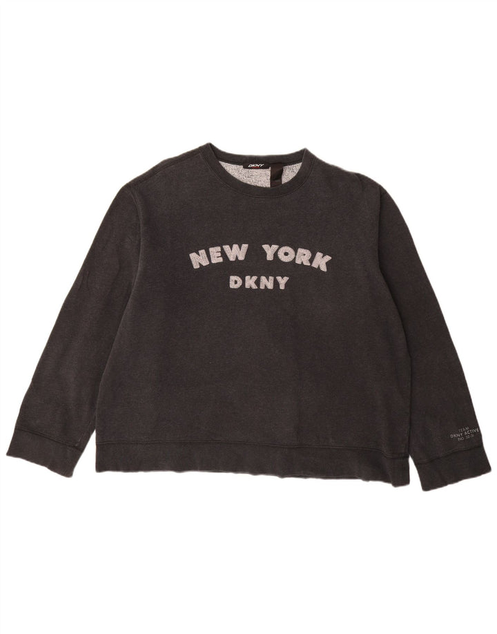 DKNY Sudadera gráfica para mujer Jersey UK 40 XL Algodón negro