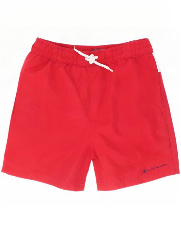 Ben Sherman Bañador con estampado gráfico para niños 7-8 años Rojo Colorblock
