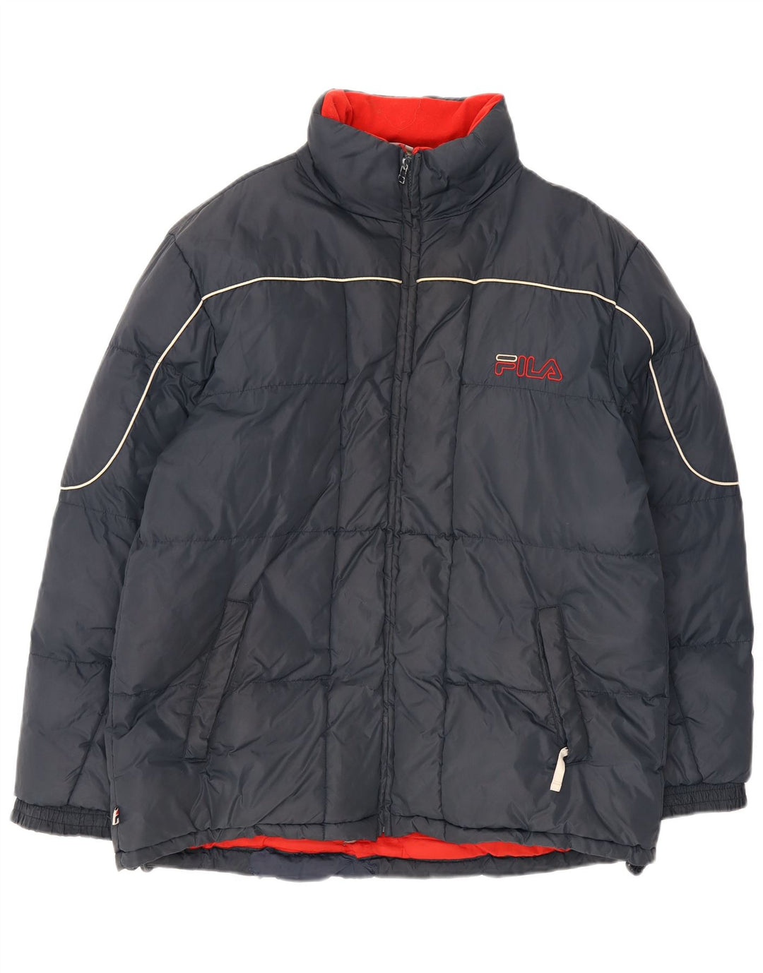 Fila Chaqueta acolchada gráfica para hombre UK 38 Medium Azul marino Nylon