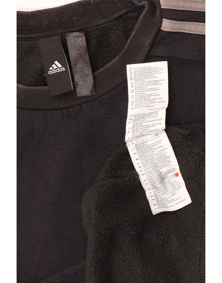 Adidas Hombre Sudadera Jumper Grande Negro Algodón