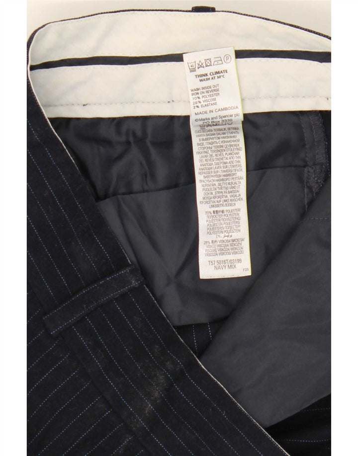 Marks & Spencer Pantalones de traje para mujer UK 12 Medium W32 L27 Azul marino
