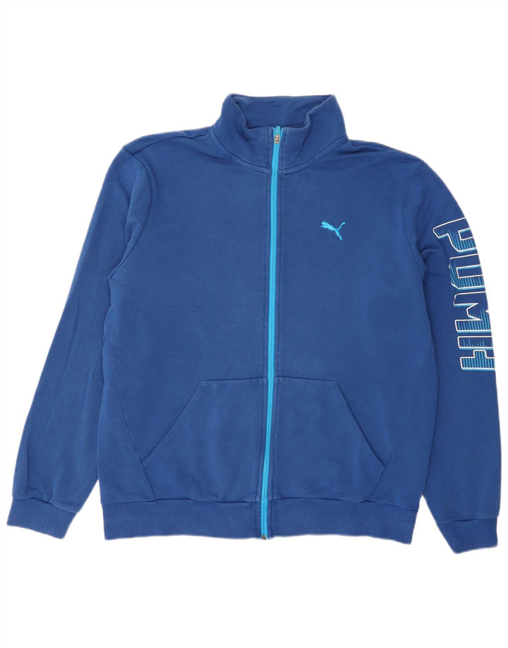 Puma Mens Graphic Chándal Top Chaqueta Grande Azul