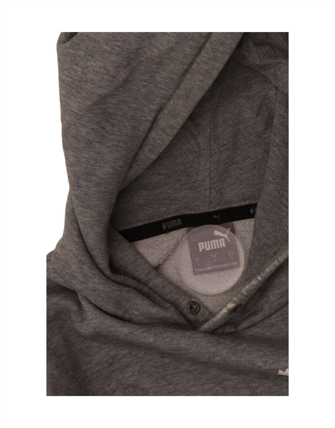 Puma Sudadera con capucha gráfica para hombre, talla grande, gris