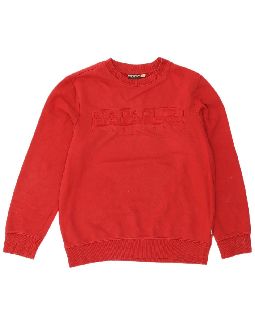 Napapijri Hombre Geographic Graphic Sudadera Jumper Medium Rojo Algodón
