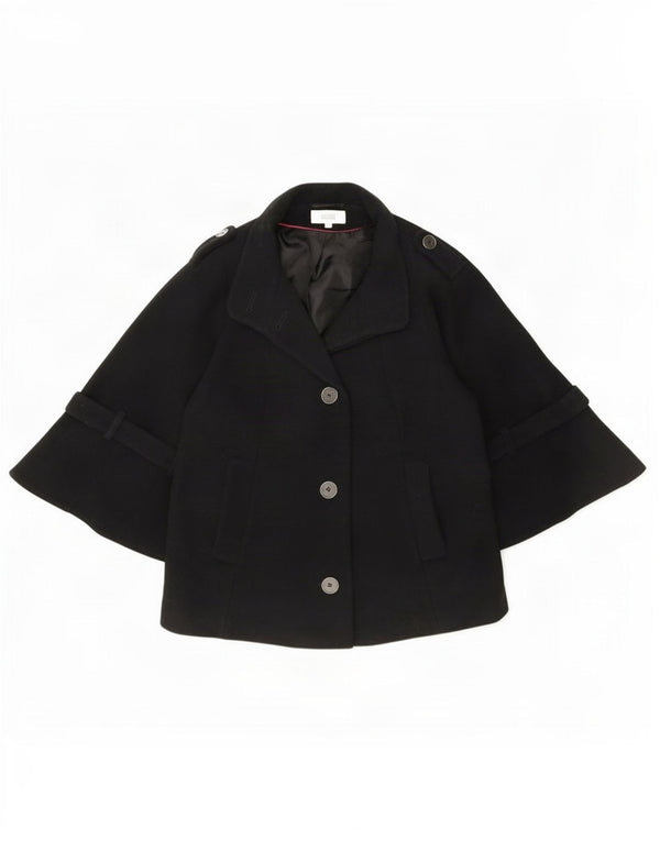 Marks & Spencer Chaqueta Bomber de Manga 3/4 para Mujer UK 44 Grande Lana Nueva Negra