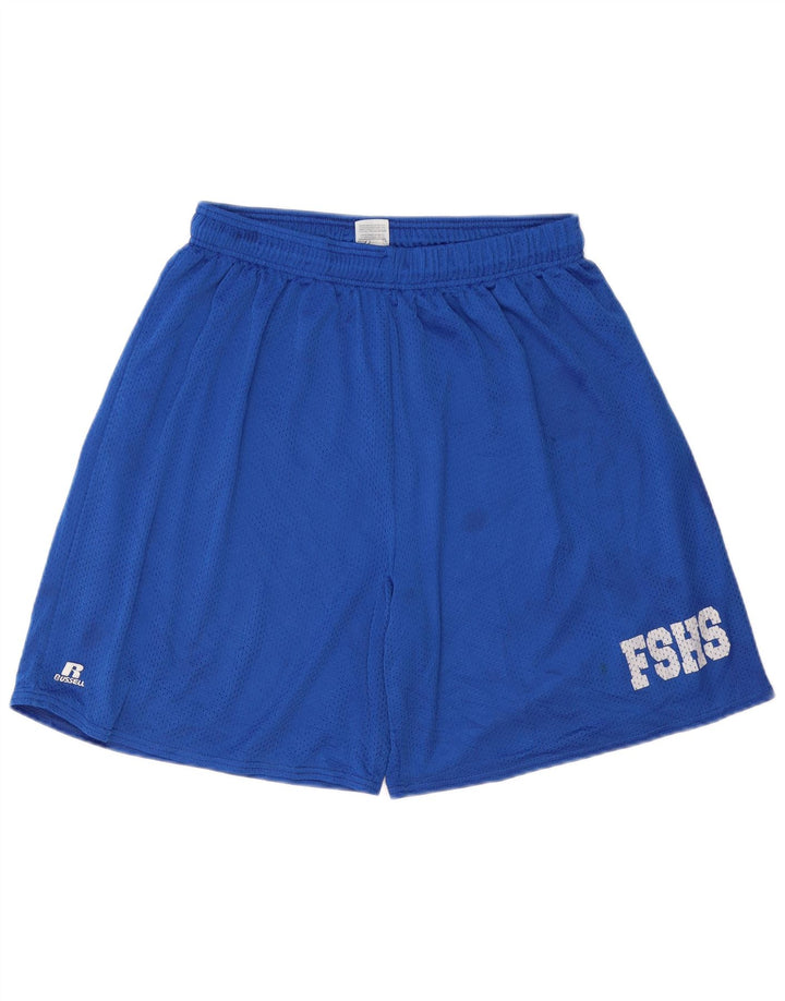 RUSSELL ATHLETIC Pantalones cortos deportivos gráficos para hombre XL Poliéster azul