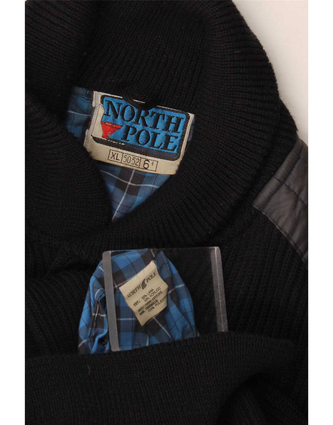 Polo Norte Hombre Cárdigan Suéter XL Lana Azul Marino