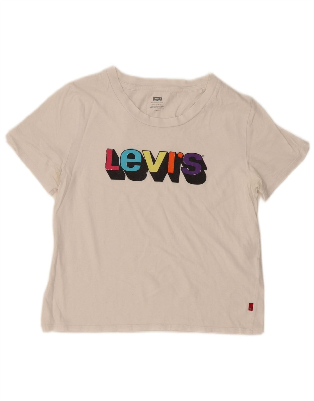 Levi's Camiseta gráfica para mujer Top UK 10 Small White