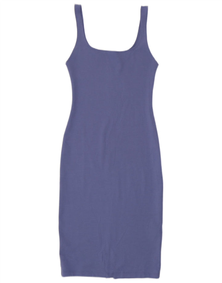 Zara Vestido ajustado sin mangas para mujer UK 42 Poliéster morado medio