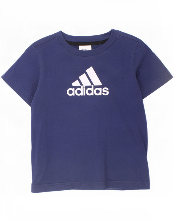 Adidas Camiseta gráfica para niño Top 5-6 años Azul Marino Algodón
