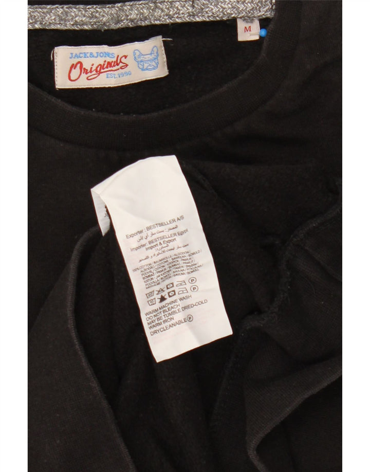 Jack & Jones Hombre Sudadera Gráfica Jumper Medium Negro Algodón