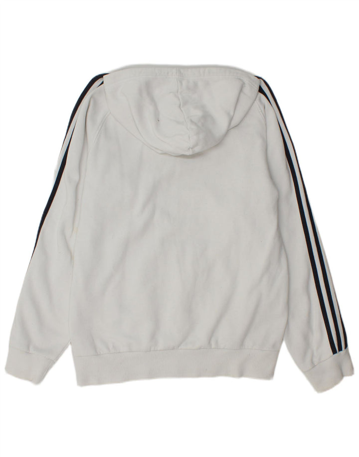 Adidas Hombre Sudadera Con Capucha Jumper Medio Blanco Algodón