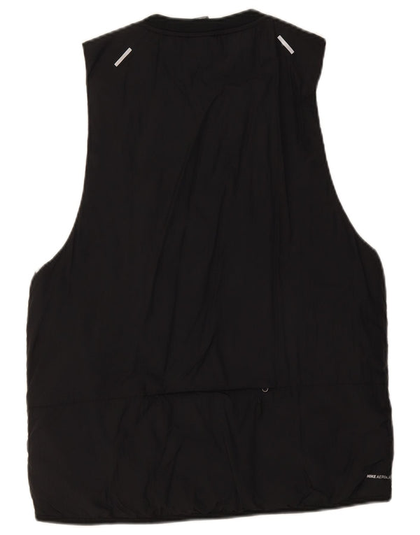 Nike - Chaleco para correr para hombre, talla 38, nailon negro mediano