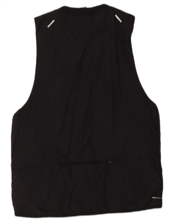 Nike - Chaleco para correr para hombre, talla 38, nailon negro mediano