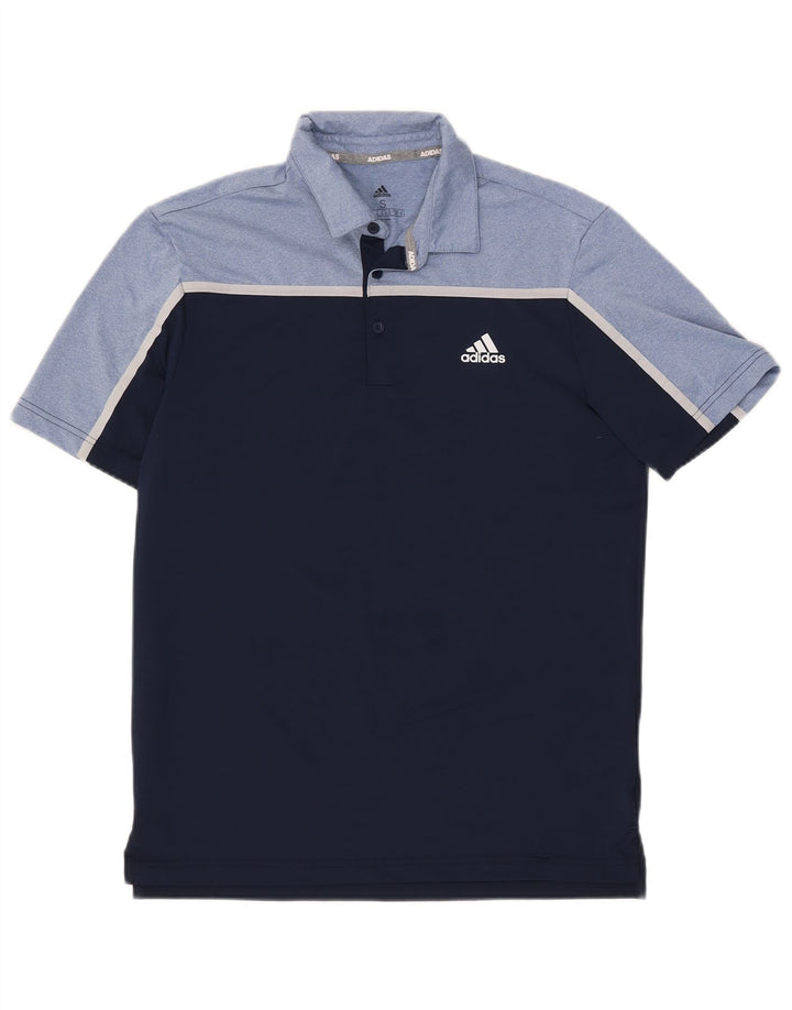 Polo Adidas Hombre Pequeño Azul Marino Colorblock Poliéster